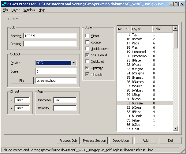 EAGLE CAM processor configured to generate HPGL
