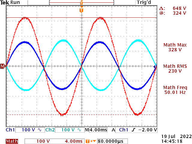EAsun inverter output waveform in inverter mode